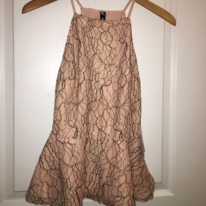 Design lab peach and black peplum top XS